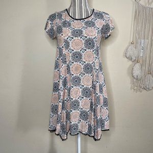 Sadie & Sage Geometric Circle Designs Mini Pull Over Fit Flare Mini Dress Size S